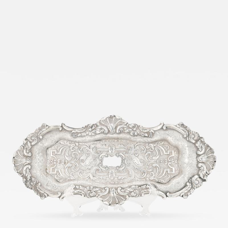 Old English Sheffield Silver Plate Snuffer Tray Engraved Interior