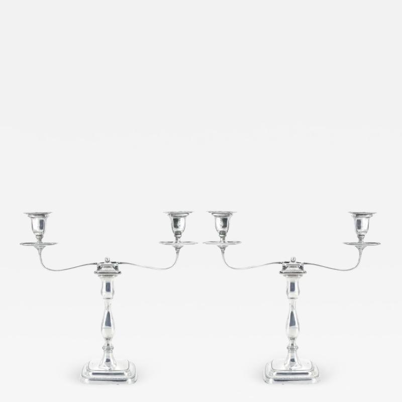 Old English Sheffield Silver Plate Tableware Pair Two Ram Candelabra