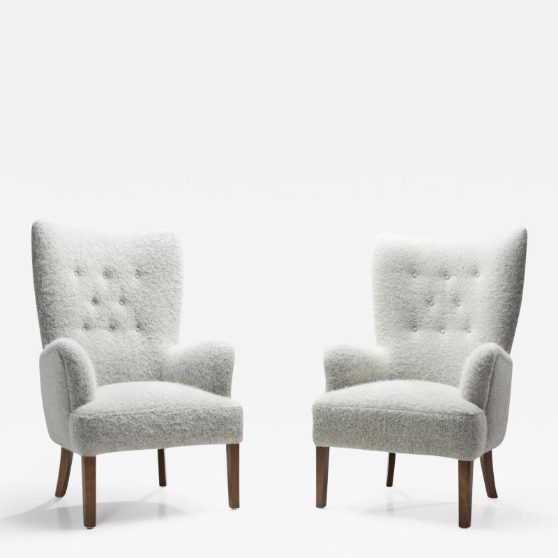 Ole Wanscher Ole Wanscher Model 1673 High Back Chairs for Fritz Hansen Denmark 1940s