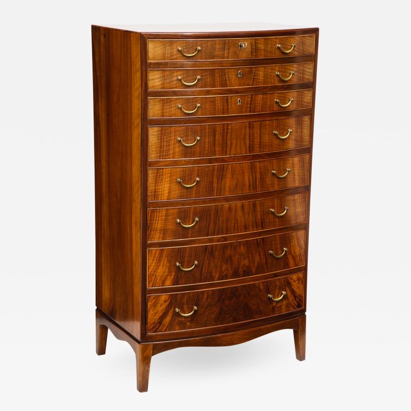 Ole Wanscher Ole Wanscher Rosewood Bowfront Chest of Drawers circa 1940s