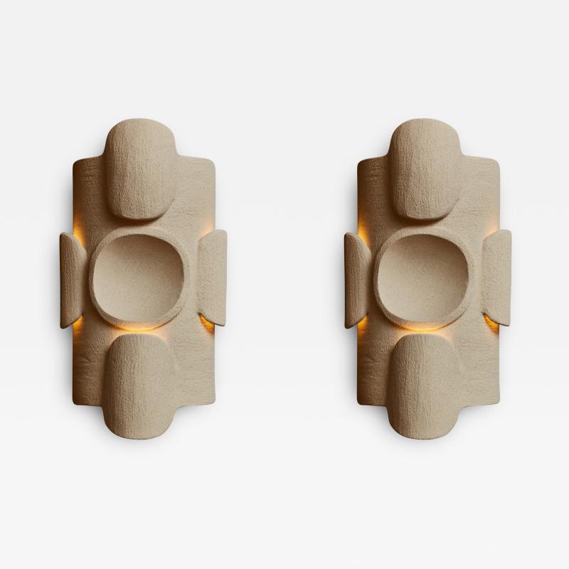 Olivia Cognet Pair of Olivia Cognet Ceramic Wall Sconces