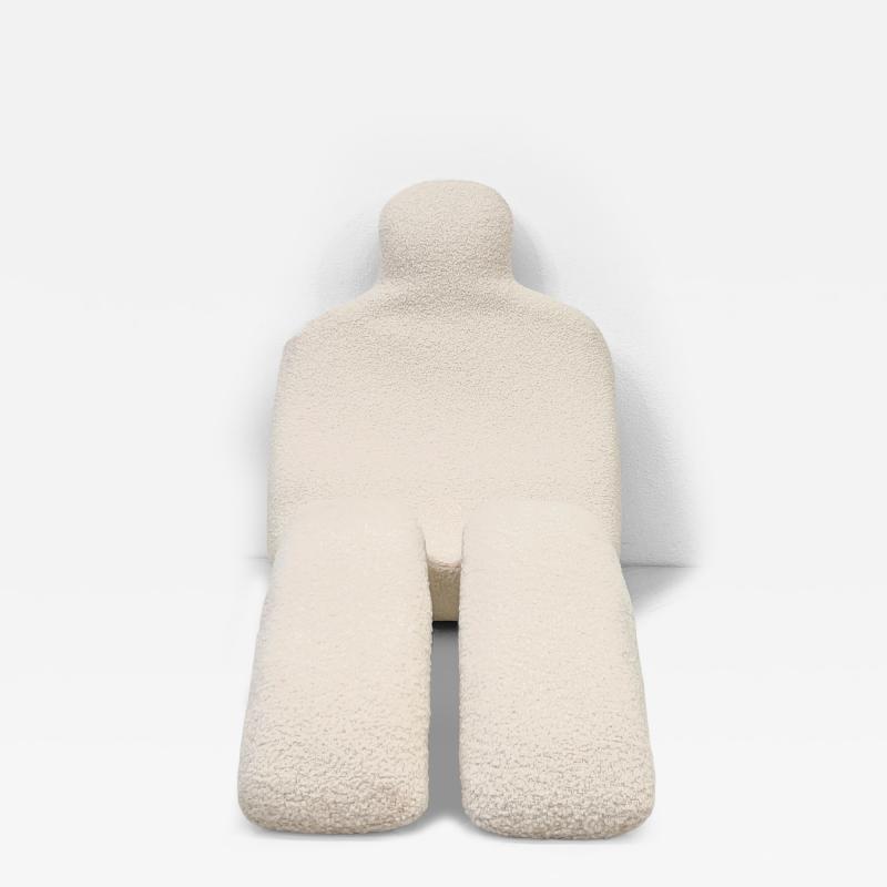 Olivier Mourgue Olivier Mourgue Bouloum Human Form Lounge Chair Ivory Boucle France 1970s