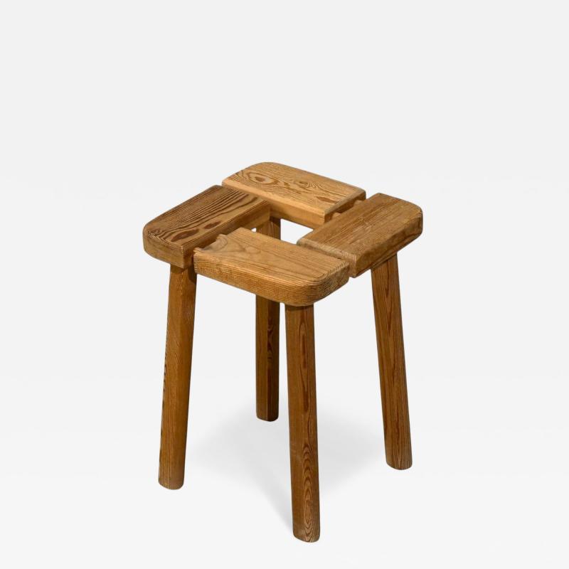 Olof Ottelin attr Finnish Mid Century Modern Stool Pine Finland 1950s