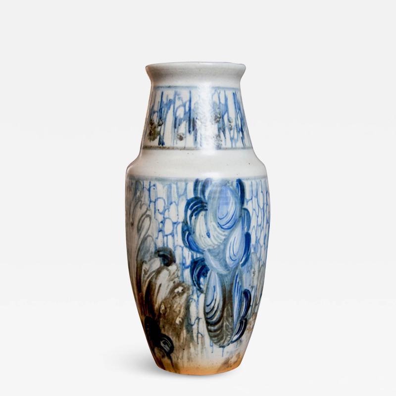 Olsen Cathinka Art Deco Vase with Ebullient Ornament by Cathinka Olsen
