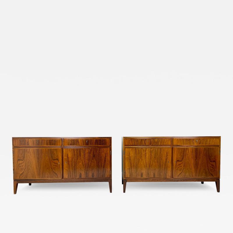 Omann Jun 1960s Pair of Rosewood Cabinets by Omann Jun