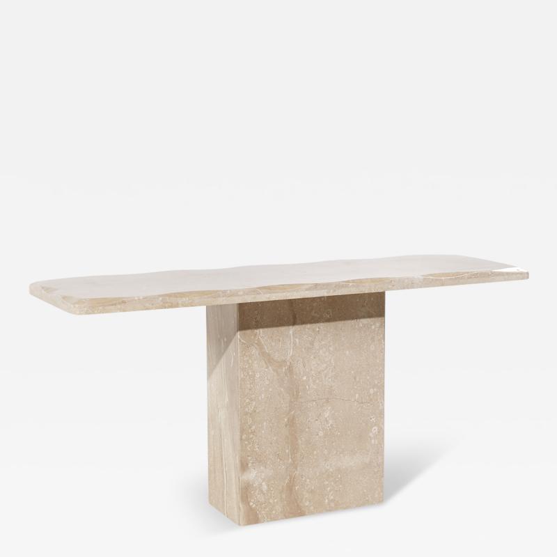 Onda Mid Century Beveled Marble Console Table