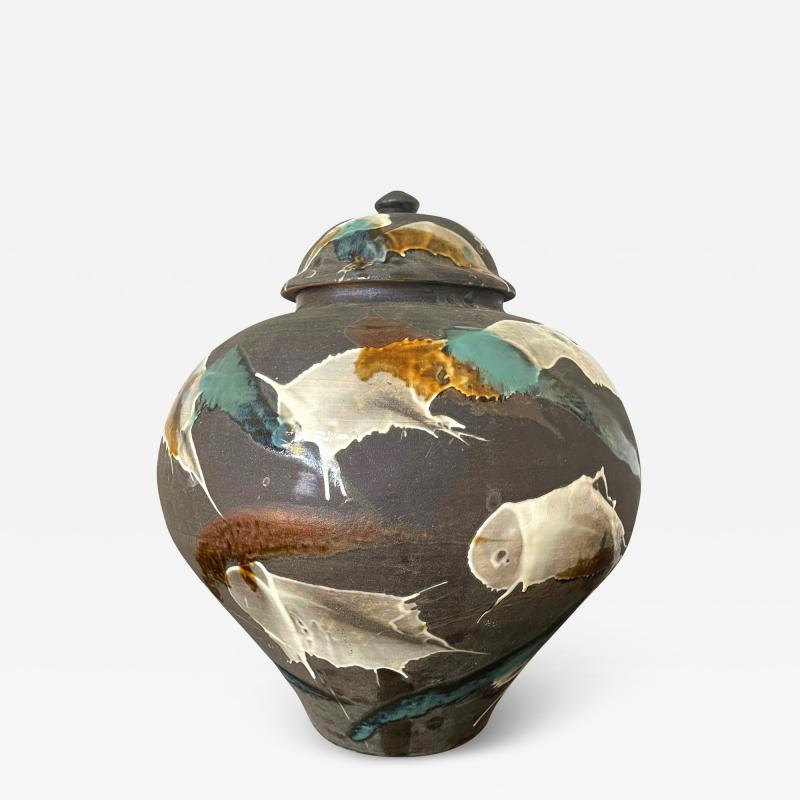 Onda Yaki Large Japanese Contemporary Ceramic Jar from Onda Yaki Kiln