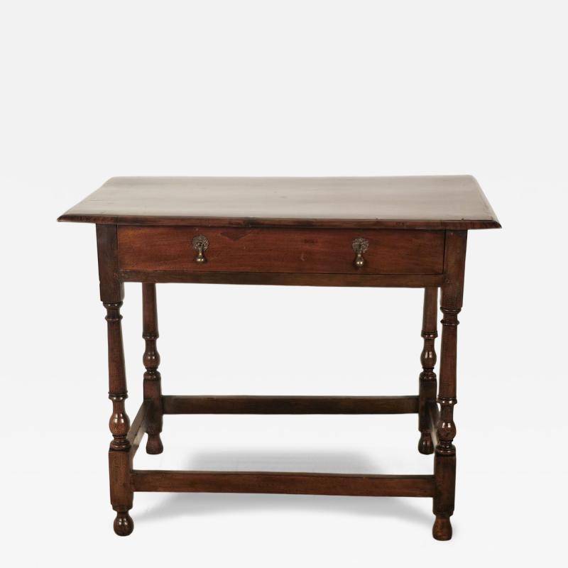 One Drawer Walnut Tavern Table English or American circa 1720