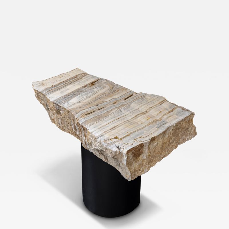 One Of a Kind Raw Onyx Side Table