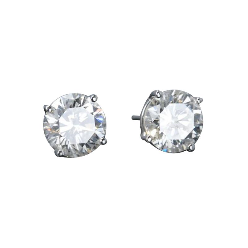 One Pair of Round Diamond Ear Studs 1 52 carat cttw containing 1 54 carat H VS2