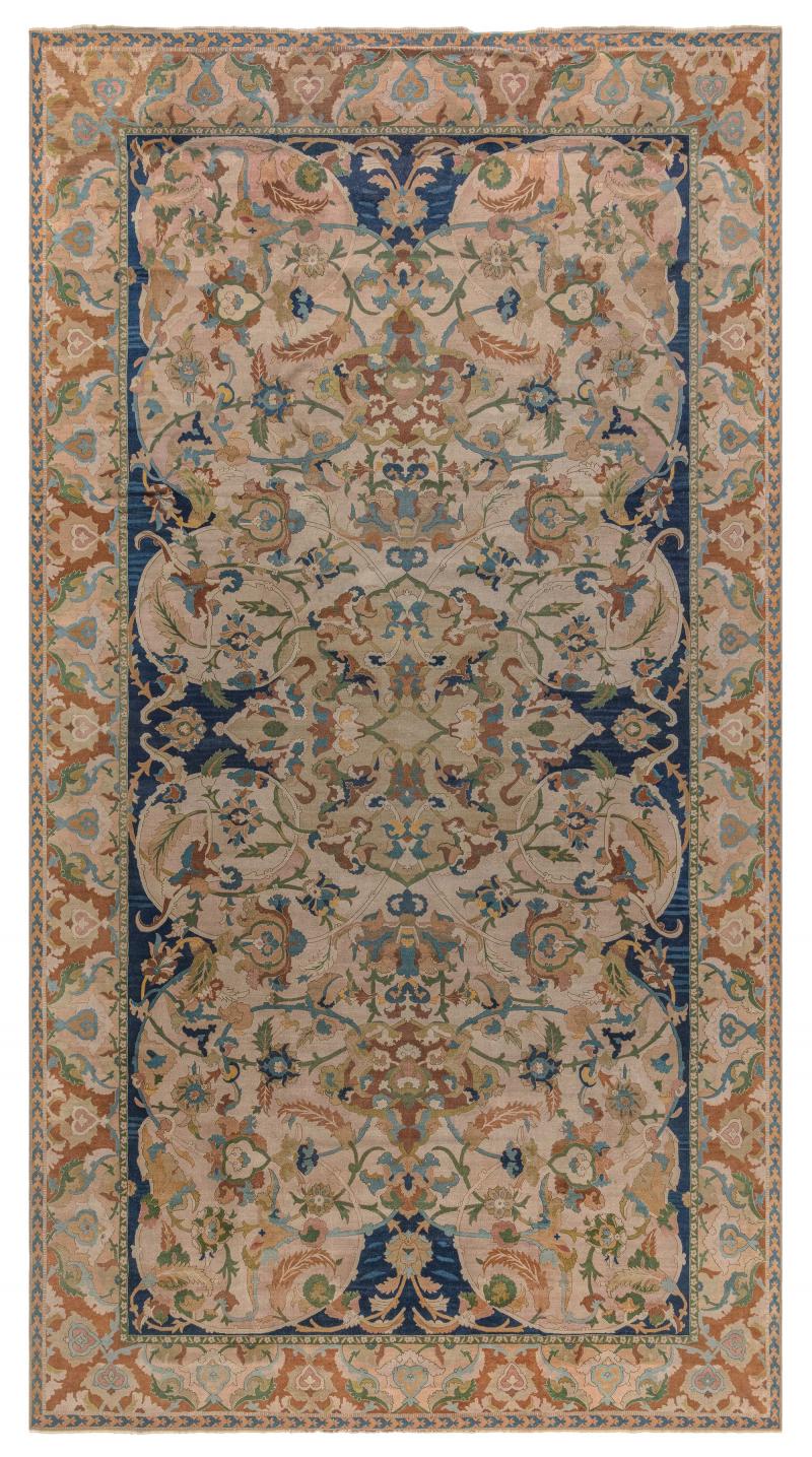 One of a kind Indian Bold Botanic Handmade Wool Rug