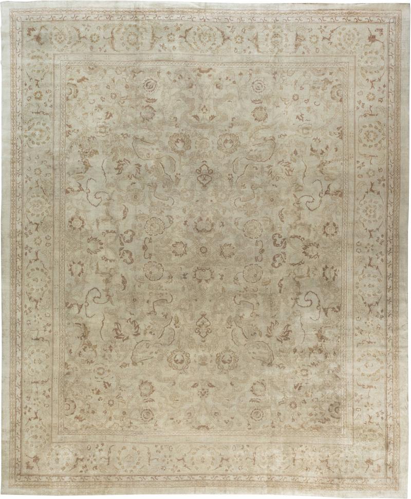 One of a kind Large Antique Indian Amritsar Botanic Handmade Wool Rug
