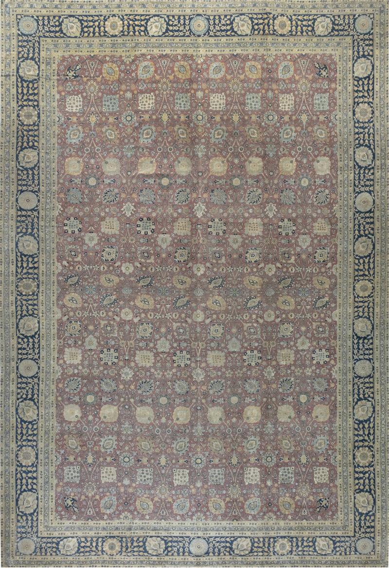 One of a kind Large Antique Persian Tabriz Handmade Wool Rug