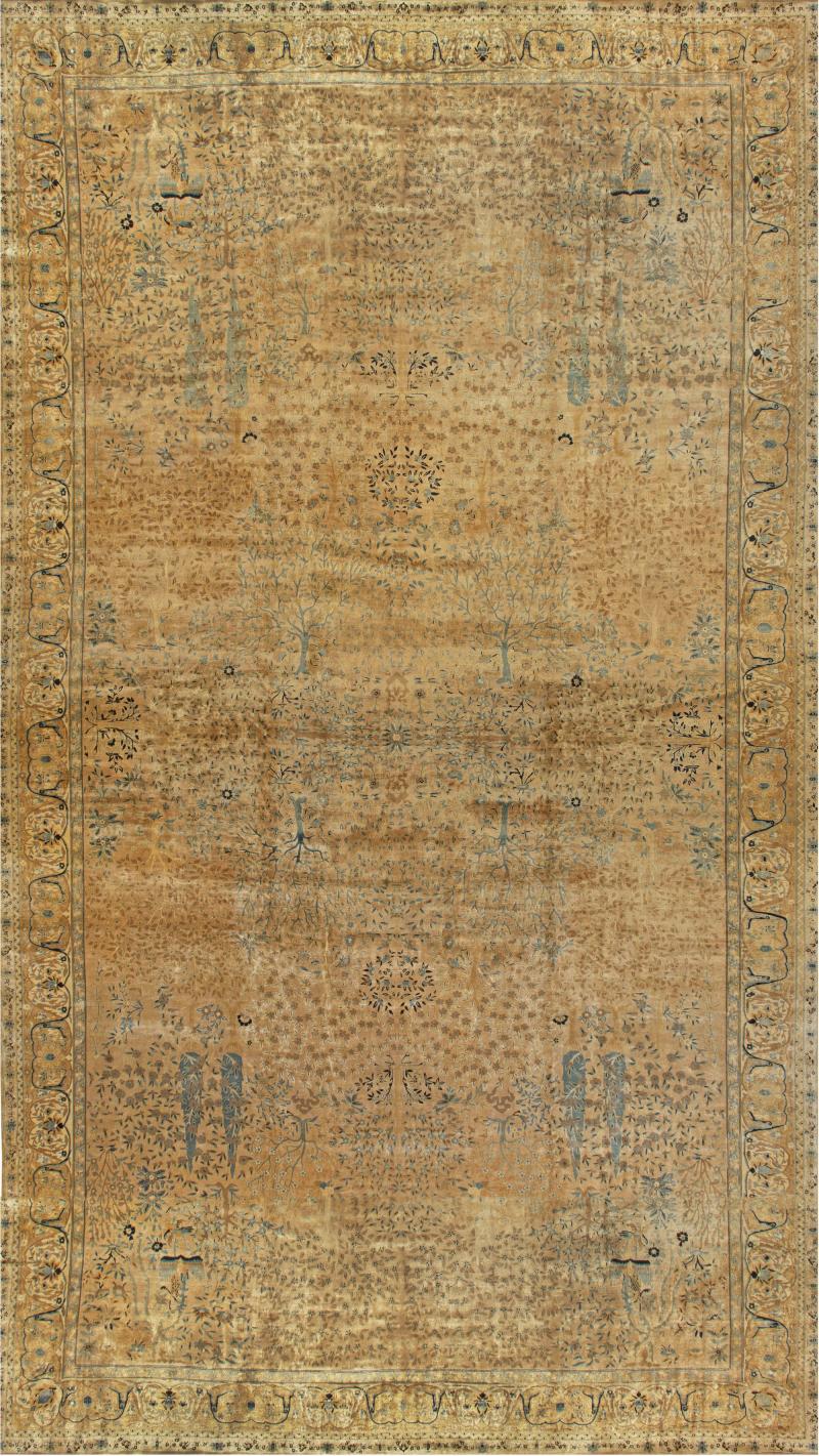 One of a kind Oversized Antique North Indian Handmade Wool Rug