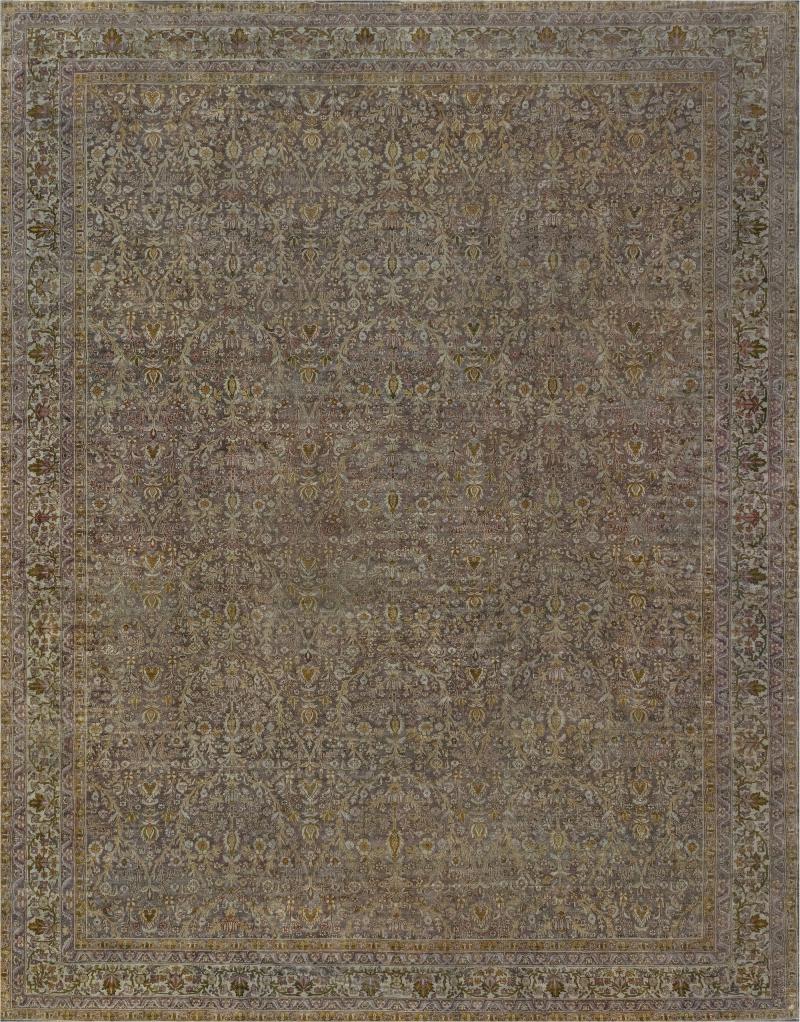 One of a kind Oversized Antique Turkish Sivas Brown Handmade Wool Rug