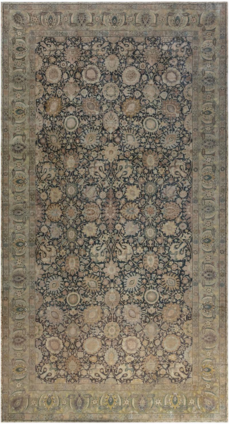 One of a kind Persian Tabriz Handwoven Wool Carpet