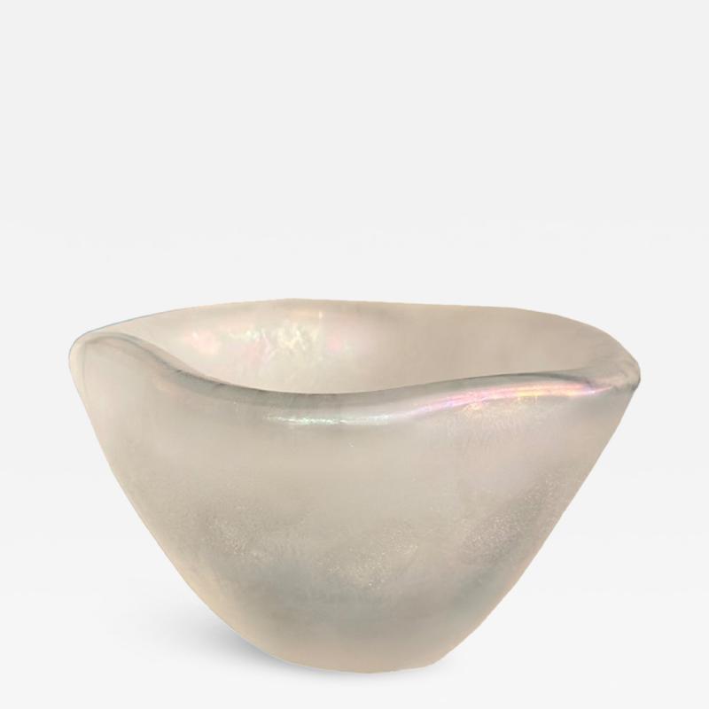 Opaline Iridescent Murano Glass Bowl 2