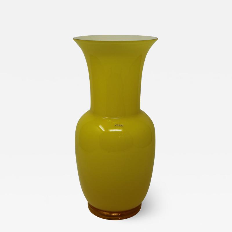 Opalino Vase by Venini Yellow