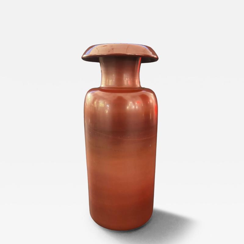 Opaque Pompeiian red glass vase Italian 1960s