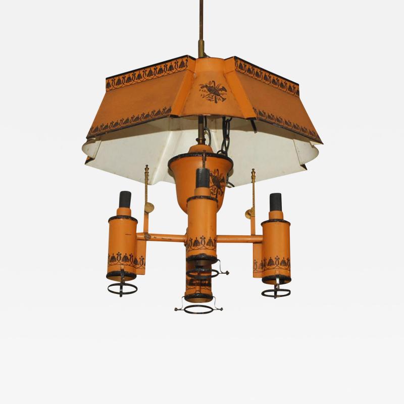 Orange Tole Chandelier