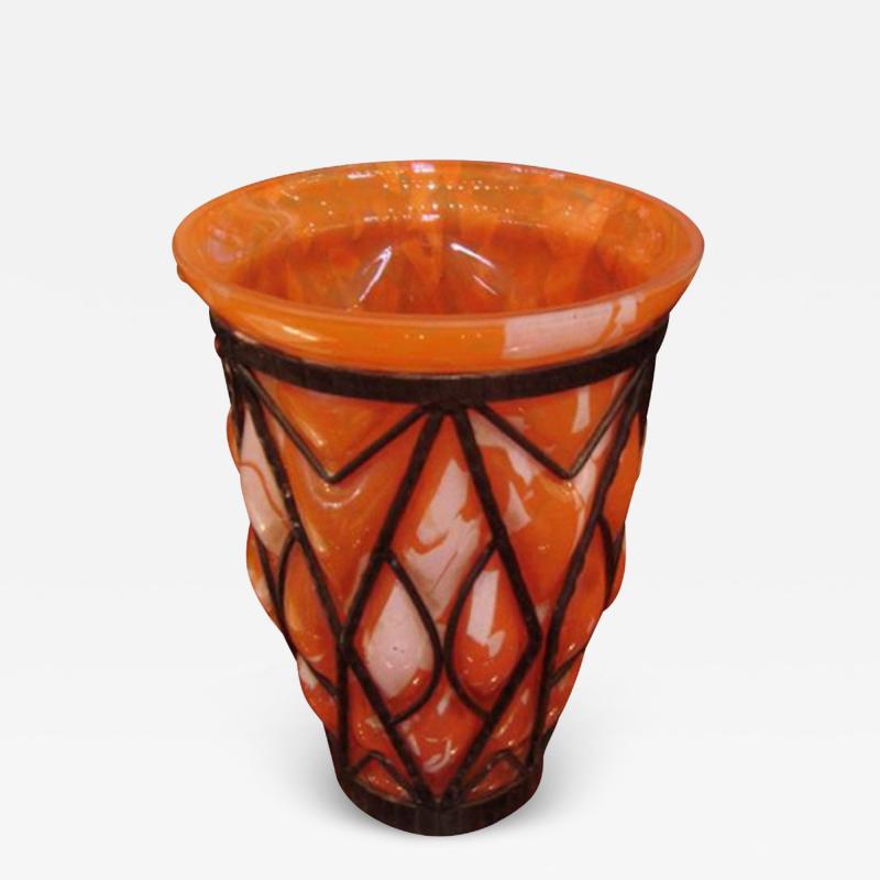 Orange and White Lorraine Vase