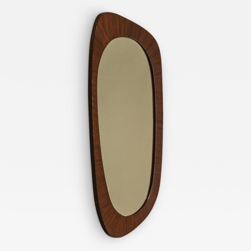 Organic Shaped Mirror In Teak Denmark 1970s