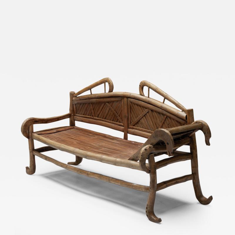 Oriental Bamboo Sofa Bed 20th Century