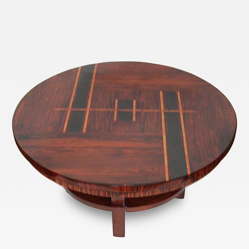 Original Art Deco Rosewood Inlaid Coffee Table