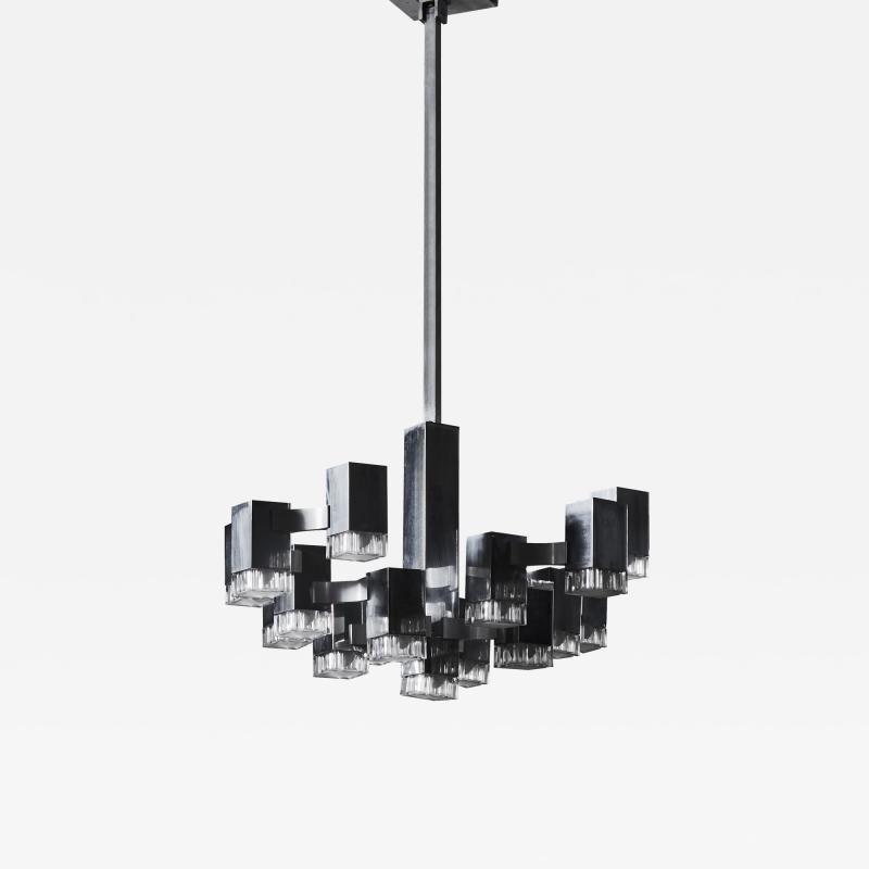 Original Cubic Chandelier by Gaetano Sciolari