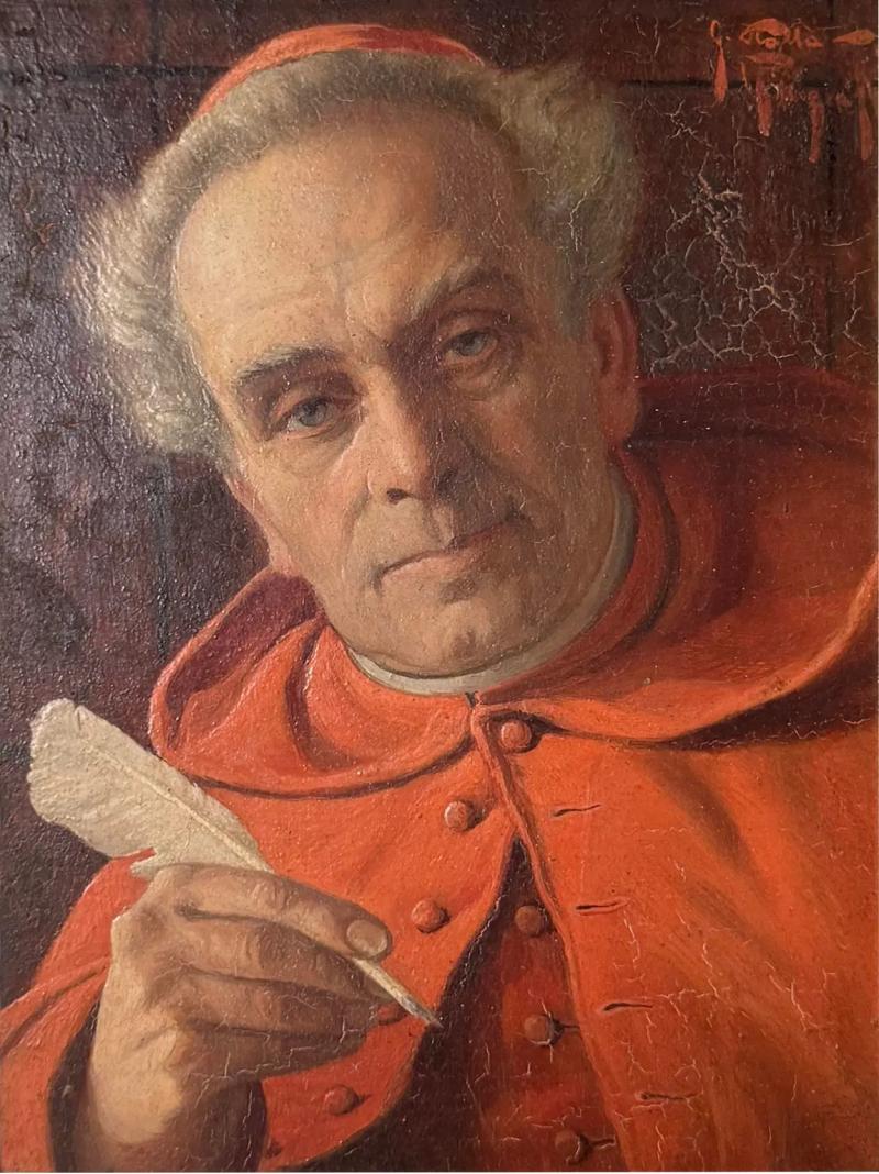 Original Otto Eichinger Oil Painting of a Cardinal