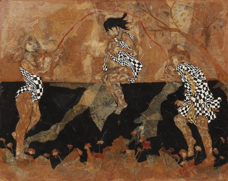 Original Rodelle Karpman Mixed Media Expressionist Painting