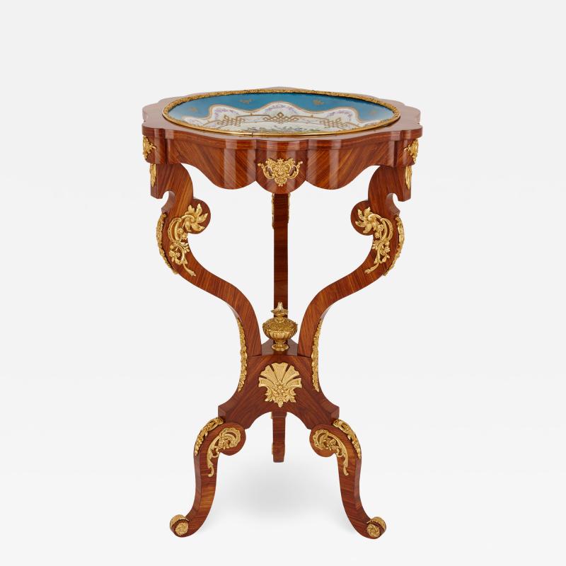 Ormolu and S vres porcelain antique kingwood gueridon table