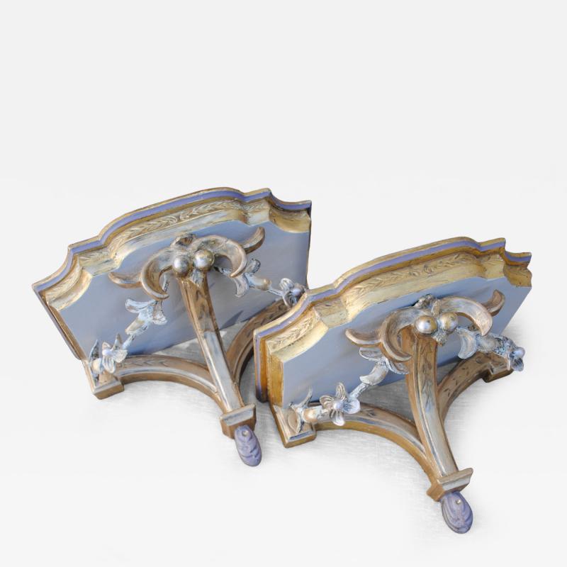 Ornate pastell wooden wall sconces brackets