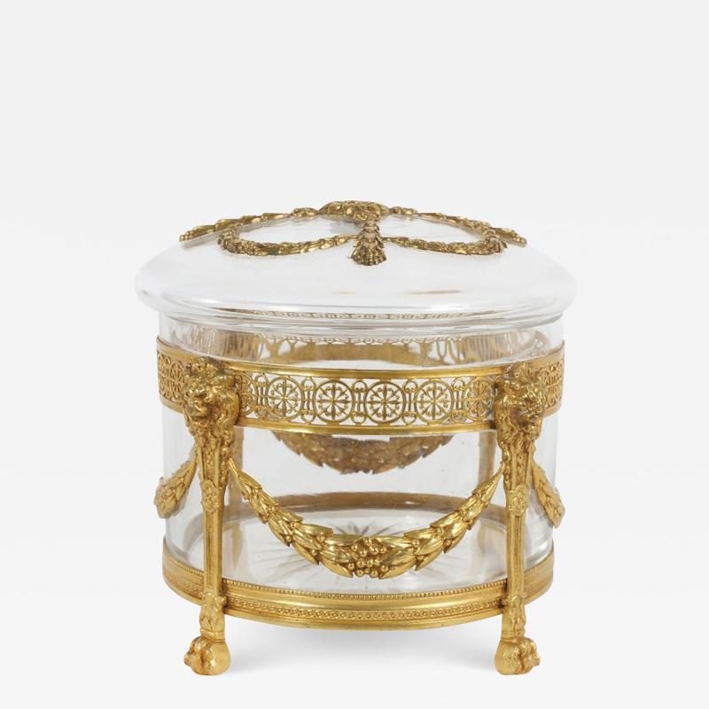 Ornately Gilt Design Details Crystal Covered Box