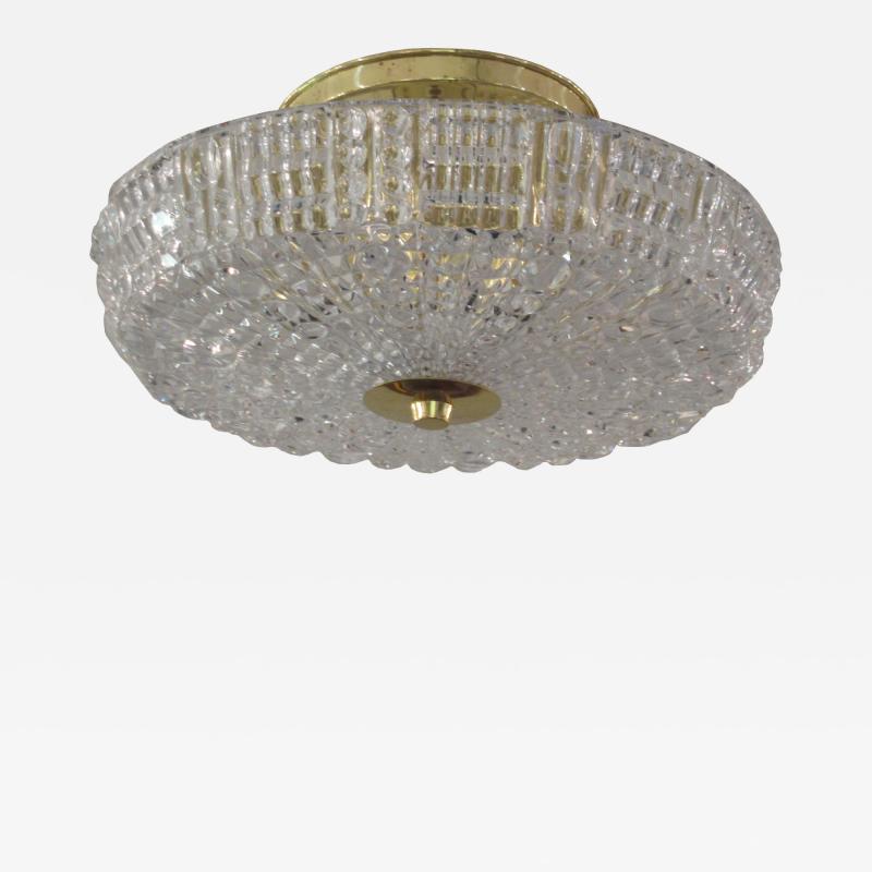 Orrefors Flush Mount Crystal Ceiling Fixture