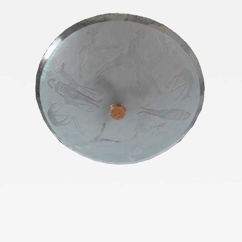 Orrefors Swedish Art Deco Pendant 1940s Orrefors