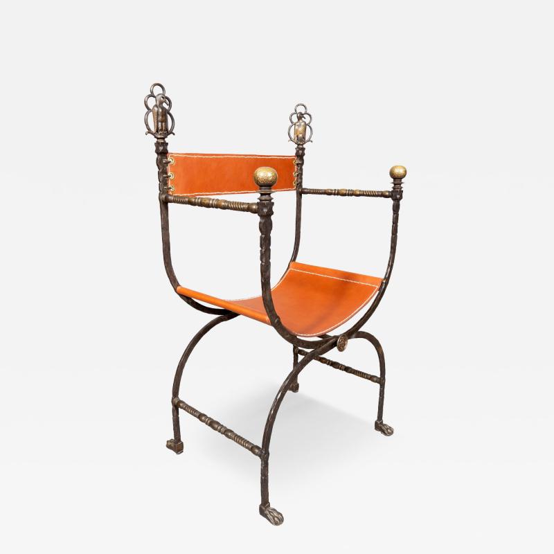 Oscar Bach Wrought Iron And Bronze Armchair