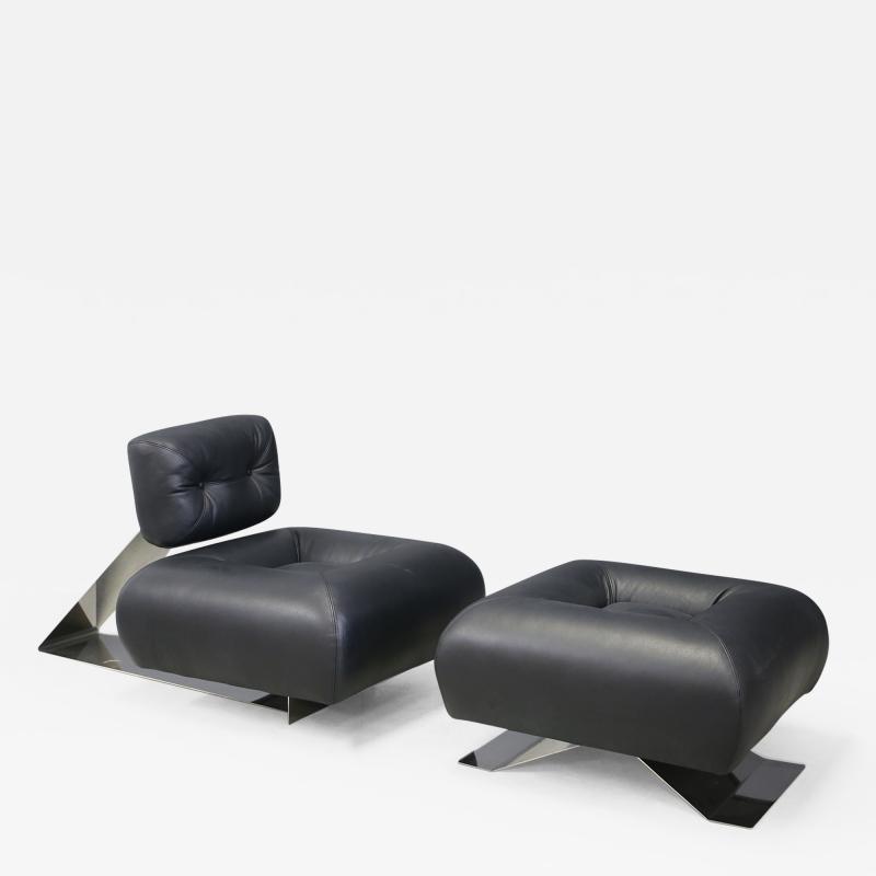 Oscar Niemeyer Oscar Niemeyer MidCentury Armchairs and Ottoman Model Aran of 1970s