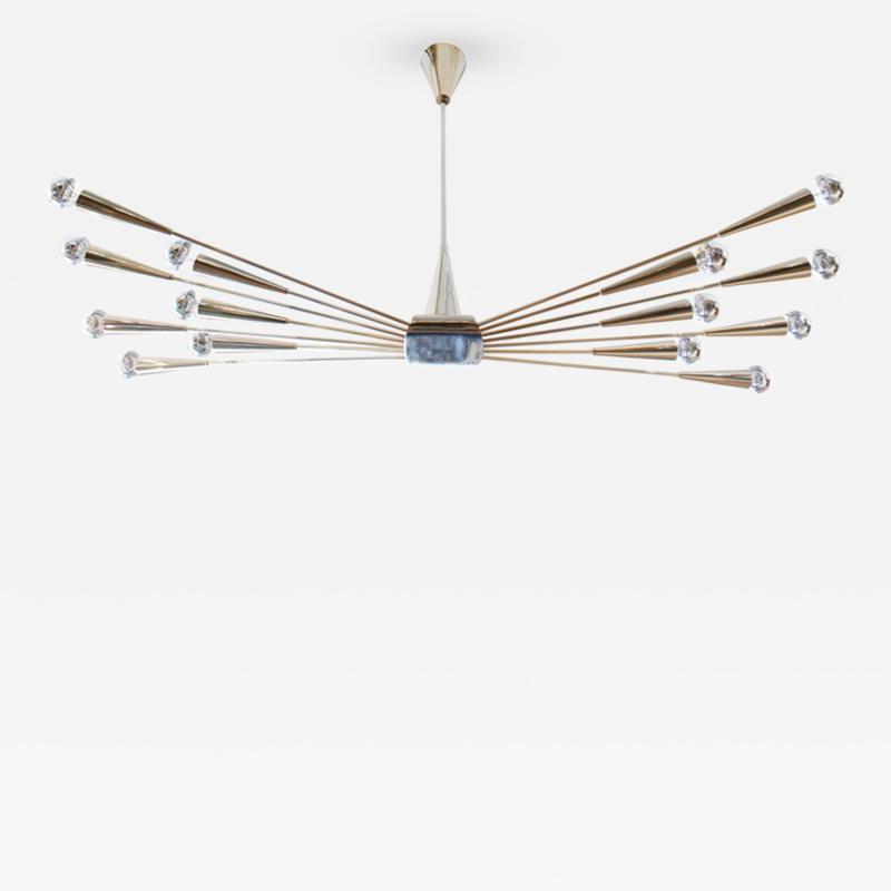 Oscar Torlasco Gold Plated Lumi Chandelier Re Edited for Gaspare Asaro