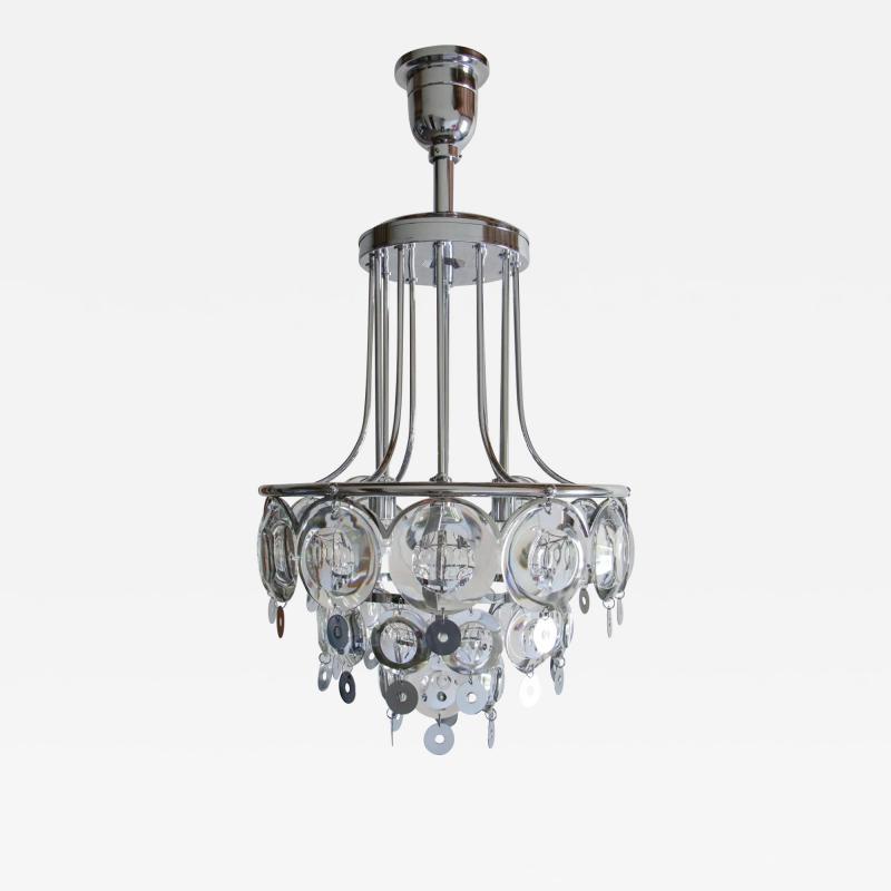 Oscar Torlasco Italian Chromed Chandelier Attributed to Oscar Torlasco 1970s