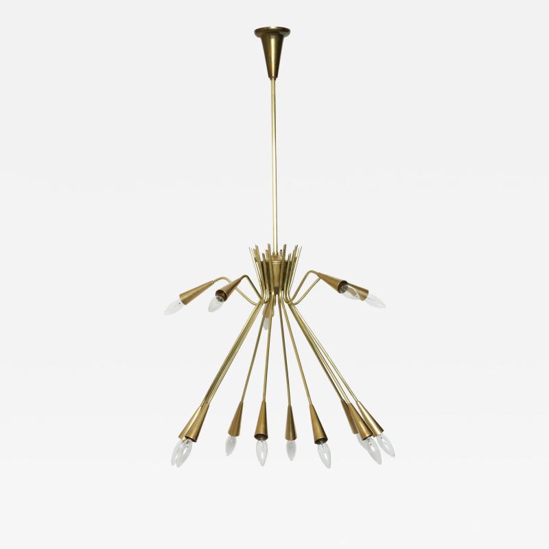 Oscar Torlasco Sputnik chandelier by Oscar Torlasco in brass Italy circa 1960s