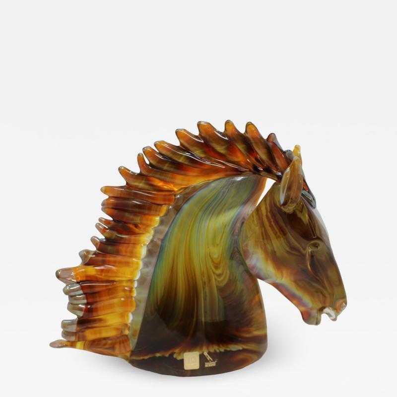 Oscar Zanetti Murano Glass Horse Head by Zanetti