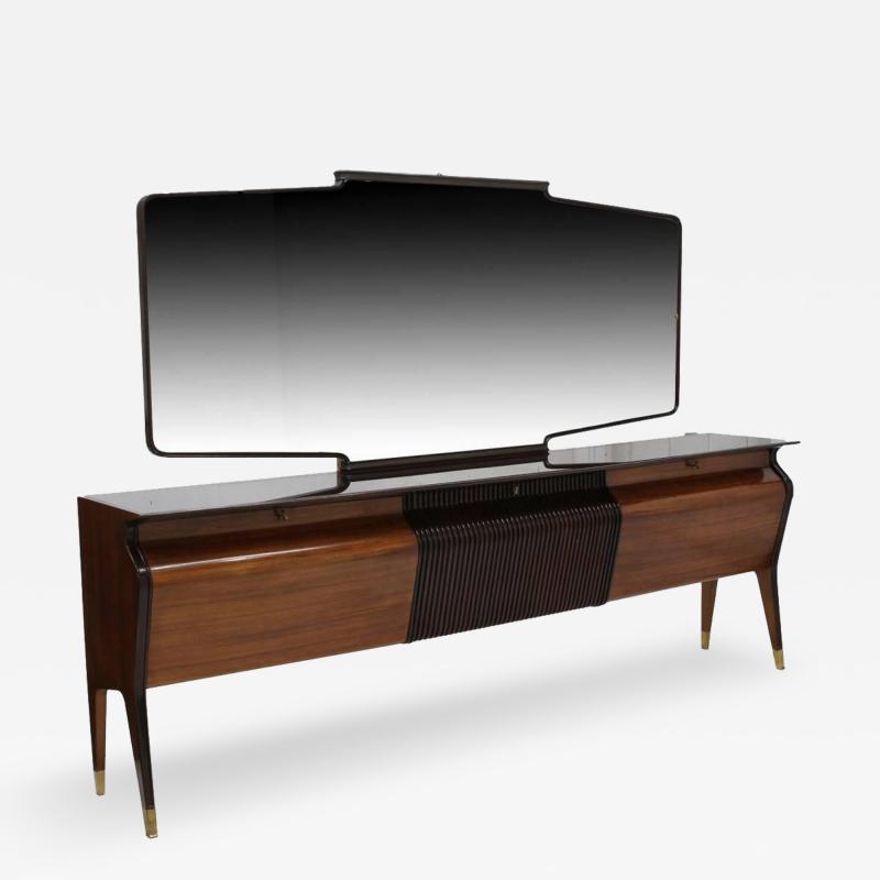 Osvaldo Borsani A Large Italian Sideboard Credenza with Mirror Osvaldo Borsani