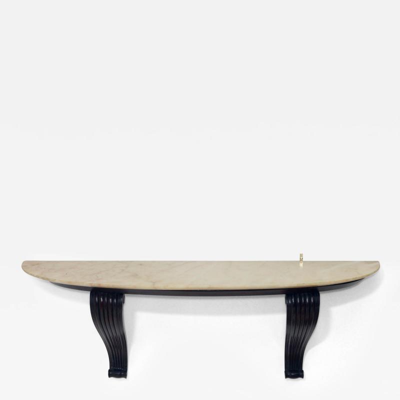 Osvaldo Borsani Carved Wood Base with Onyx Top Console by Osvaldo Borsani 1940 Italy