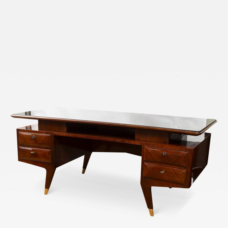 Osvaldo Borsani Fine Italian Mid Century Curved Executive Desk