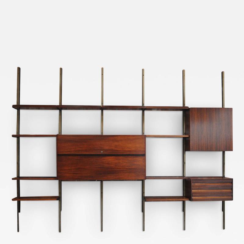 Osvaldo Borsani Italian Modular Rosewood Bookcase Wall Unit by Osvaldo Borsani for Tecno