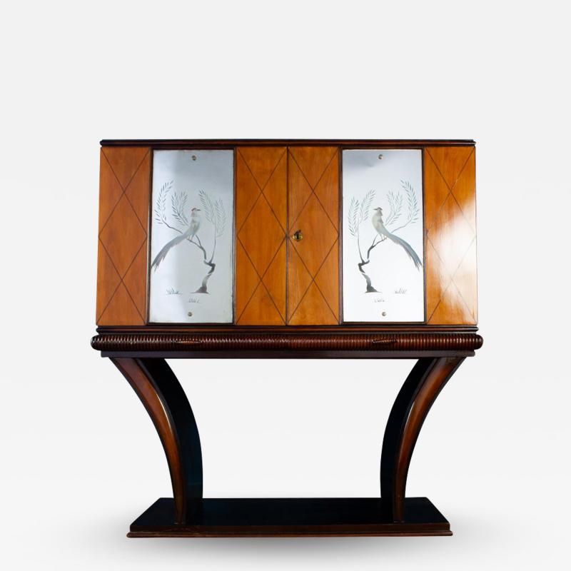 Osvaldo Borsani Mid Century Italian Bar Cabinet 1950 Attributed to Osvaldo Borsani