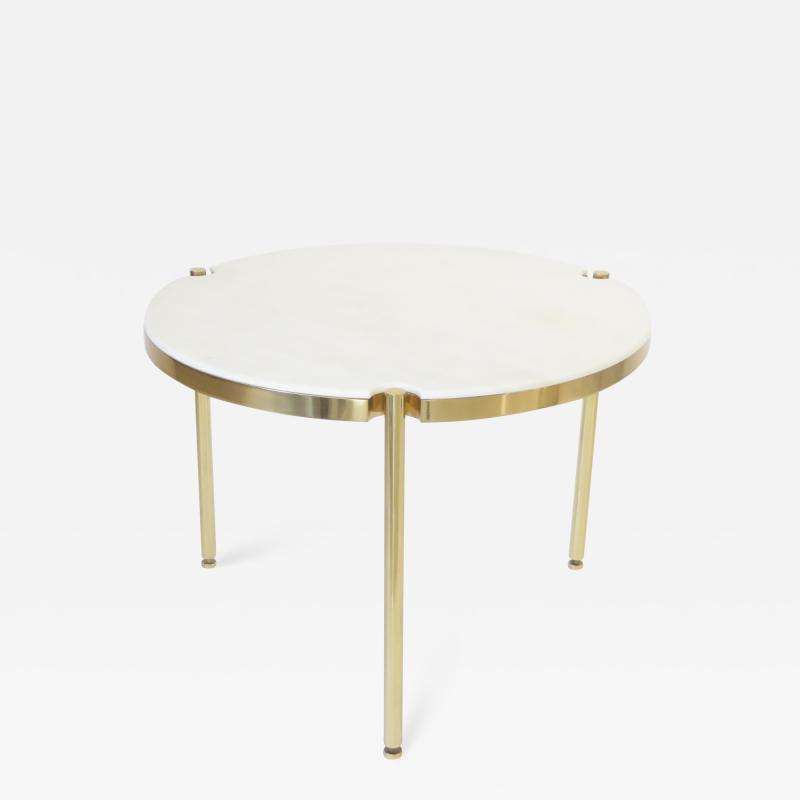 Osvaldo Borsani OSVALDO BORSANI SIDE OR SMALL COFFEE TABLE BRASS AND CARRARA MARBLE FOR TECNO