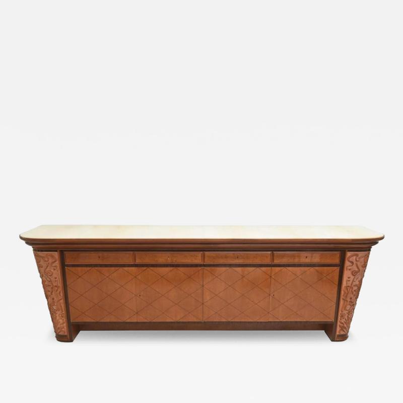 Osvaldo Borsani Osvaldo Borsani Italian Modern Mixed wood and Parchment Sideboard Buffet 1940s