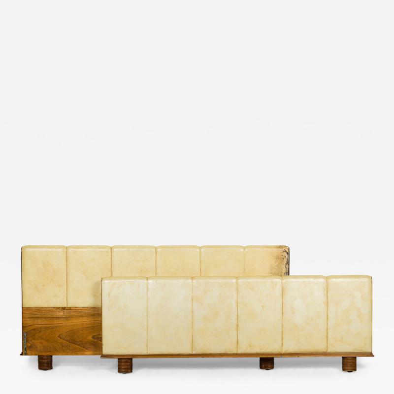 Osvaldo Borsani Osvaldo Borsani Mid Century Italian Modern Parchment Pearwood Queen Bed
